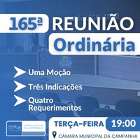 165ª Reunião Ordinária da Legislatura!