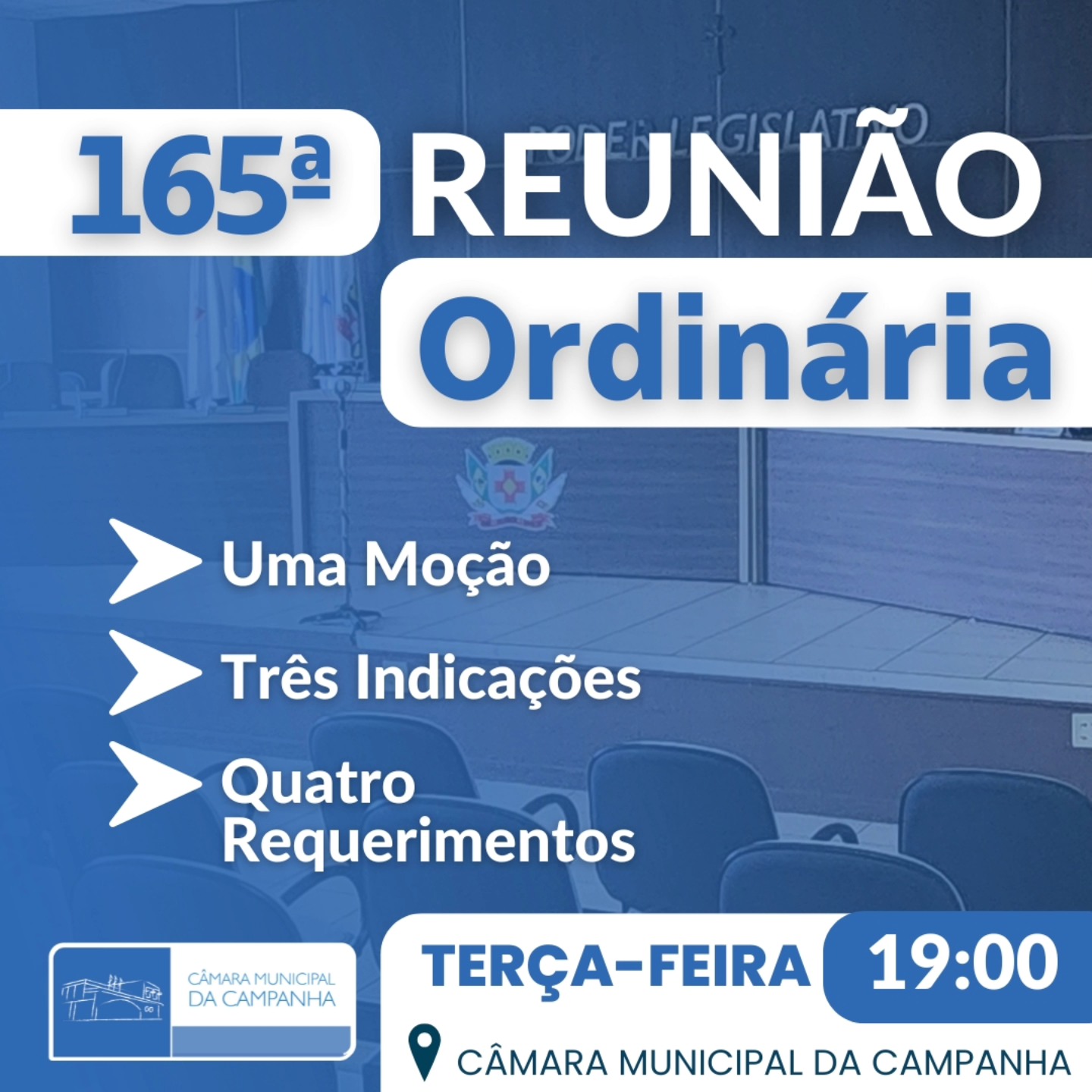 165ª Reunião Ordinária da Legislatura!