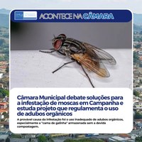 Câmara Municipal debate soluções para a infestação de moscas em Campanha e aprova requerimento para regulamentação do uso de adubos orgânicos