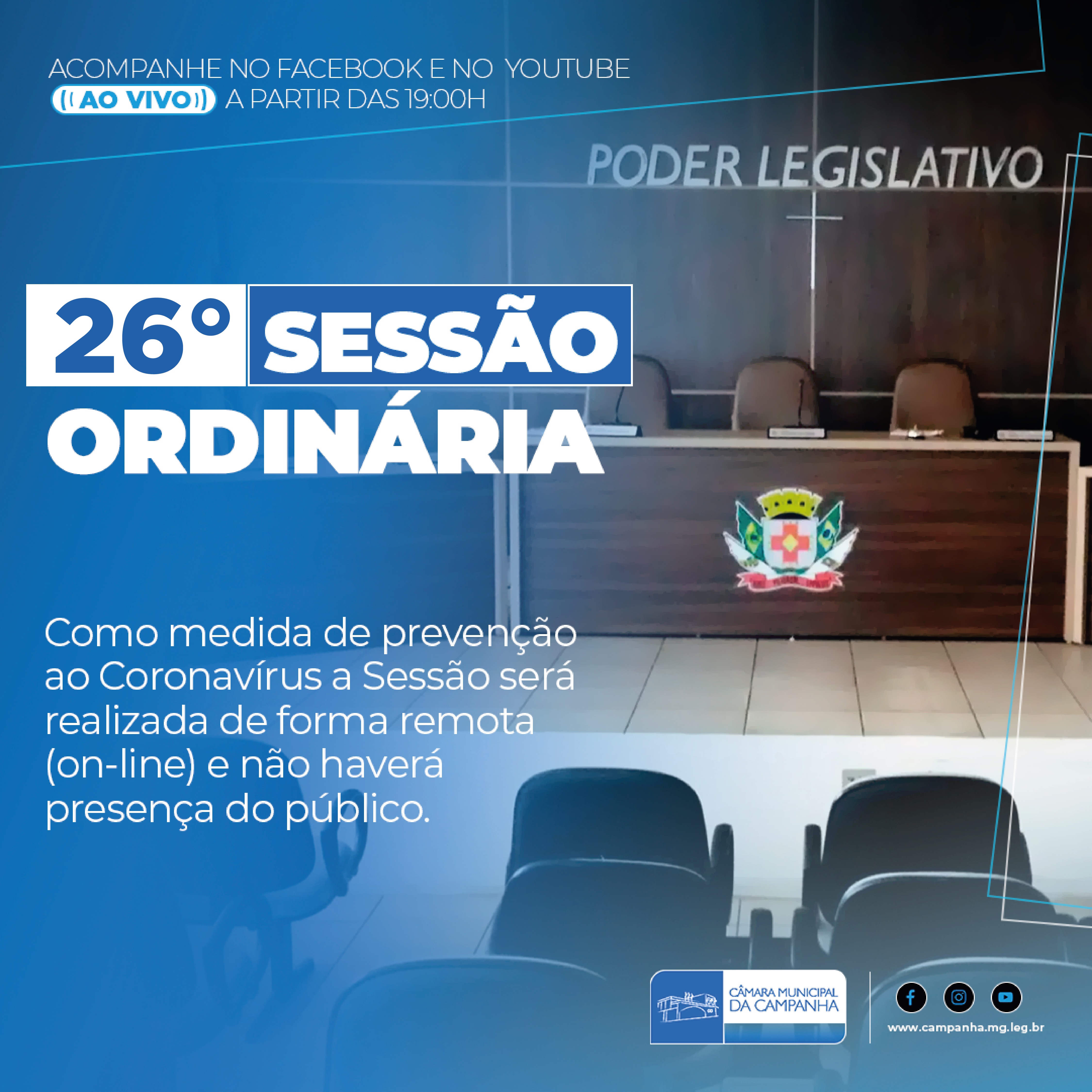 Confira as proposições da 26° Sessão Ordinária