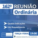 Hoje, terça-feira (22), às 19h, acontecerá a 162ª Reunião da Câmara da Legislatura 2021-2024! 